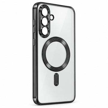 Husa Plating pentru Samsung A15, Silicon cu MagSafe, ElectroEdge - Negru
