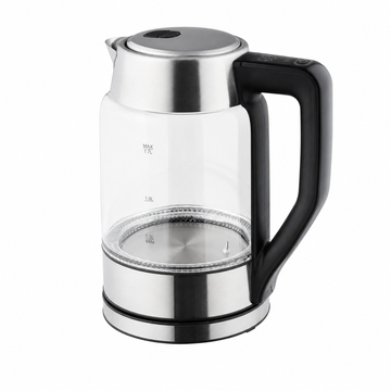 Fierbator Electric Zilan din Sticla Borosilicata - Capacul se Deschide cu un Buton Tactil, 5 Trepte de Temperatura, Functie de Declorinare a Apei - 2200 W, 1,7 L, Rezistenta Ascunsa, Transparent