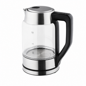 Fierbator Electric Zilan ZLN8955 din Sticla Borosilicata - Capacul se Deschide cu un Buton Tactil, 5 Trepte de Temperatura, Functie de Declorinare a Apei - 2200 W, 1,7 L, Rezistenta Ascunsa, Transparent