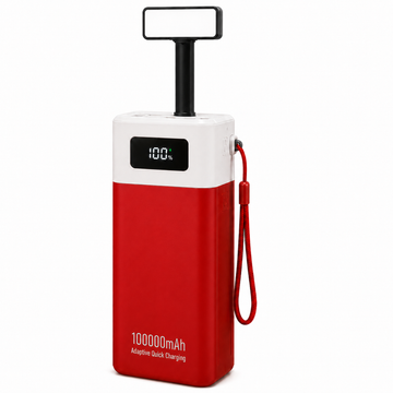 Baterie externa Maxcell PJ0099 outdoor cu lanterna LED si display, 100.000mAh, 6 porturi USB