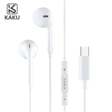 Casti cu Fir Kaku KSC-144, In Ear, USB-C, 1.2m, Mic & Volume Key, HiFI - Alb