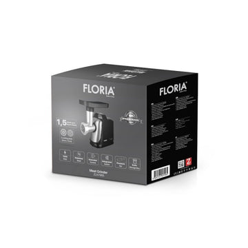 Masina de tocat carne Floria ZLN7965 – 1300W, 2 site, functie revers, lama inox, negru