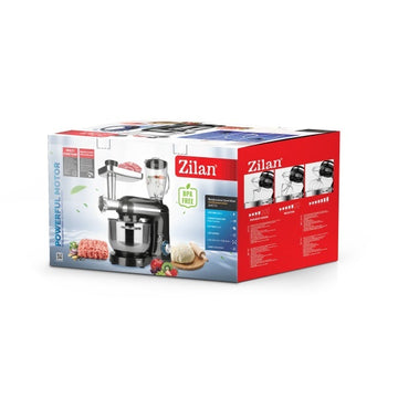 Mixer, blender si masina de tocat 3 in 1 ZILAN ZLN1772 – 1400W, Bol inox 5.5L, 6+1 viteze, negru