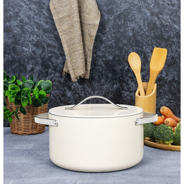 Oala Zilan ZLN0873, 5 straturi, inox si ceramica, compatibila inductie, 24 cm, 5.2L, manere nituite