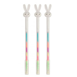 Pix cu gel CNX GP254-48, 0.8mm, cu capac, corp transparent, scris neon multicolor, model iepure