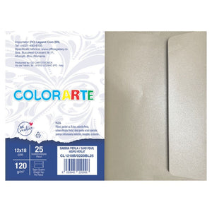 Plic color pentru invitatie Colorarte Perla, nisipiu perlat, 120g/mp, 120x180mm, set 25 buc