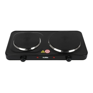 Plita electrica dubla 2500W, Floria ZLN2844, 2 ochiuri fonta, termostat reglabil, protectie supraincalzire, negru