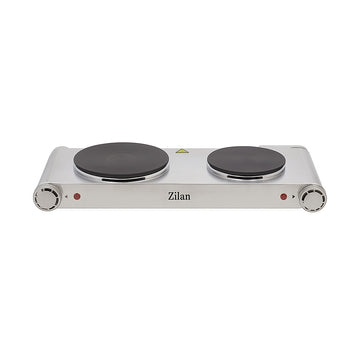 Plita electrica Zilan ZLN0542, 2250W, 2 ochiuri, plite din fonta, termostat reglabil, protectie la supraincalzire, carcasa inox, 58x33 cm