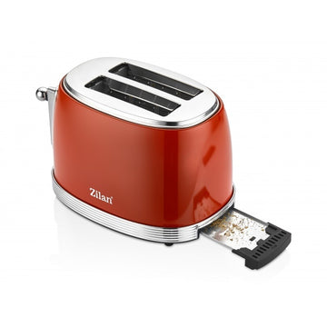 Prajitor de paine Retro Zilan ZLN7040 Rosu, 850W, 6 trepte de prajire, functie dezghetare si reincalzire, tavita firimituri