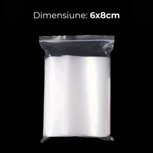 Punga ziplock OFFICE-COVER, 6x8cm, 10 microni, plastic transparent, set 500 buc