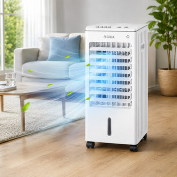 Racitor de aer Floria ZLN1108, 65W, rezervor 2.5L, 3 trepte viteza, portabil, alb