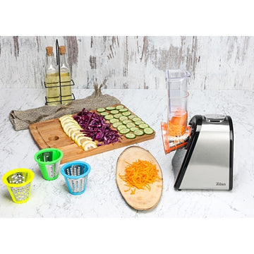 Razatoare și Feliator Zilan ZLN0498 Fresh – 200W, 4 accesorii inox, corp metalic, design compact