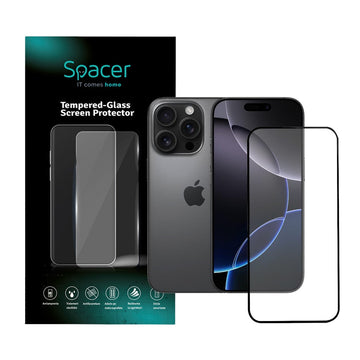 Folie Clear pentru iPhone 16 Pro 9D, iPhone 16 Pro, 9D FullScreen - Rama neagra