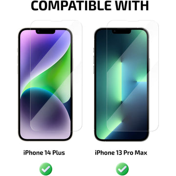 Folie Clear pentru iPhone 14 Plus, 13 Pro Max, AntiStatic Glass - Transparent / Negru