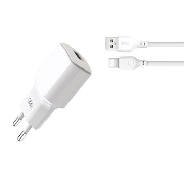 Incarcator Retea + Cablu USB-C XO L73, 2.4A, 1xUSB-A, QC 3.0 - Alb