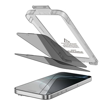 Folie Privacy pentru iPhone 16 Pro Max, TempeRed Glass, Full Glue - Negru