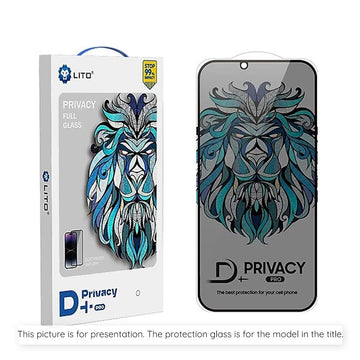 Folie D+ Pro Privacy pentru iPhone 16 Plus - Rama neagra
