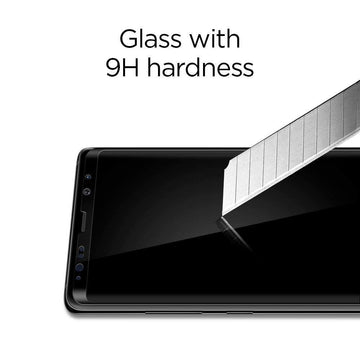 Folie Clear pentru Samsung Note 8 2.5D, Samsung Note 8, 2.5D Curved, FullGlue - Rama neagra