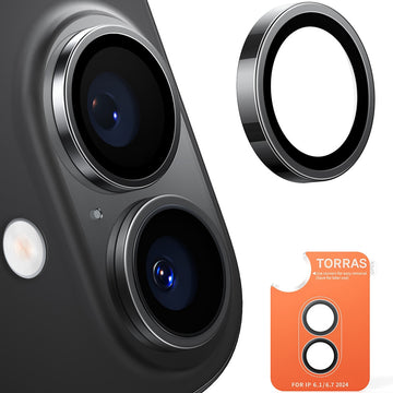 Folie Camere pentru iPhone 16, 16 Plus, AutoAlign, Lens KIT - Negru