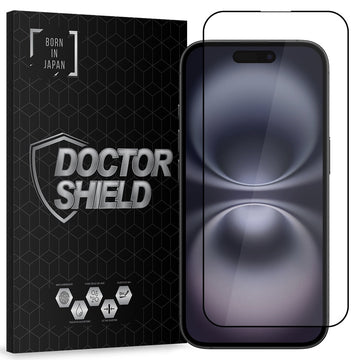 Folie Clear pentru iPhone 16, AntiStatic Glass - Transparent / Negru