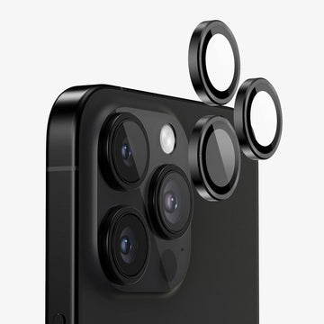 Folie Camere pentru iPhone 16, Pro/ 16 Pro Max, AutoAlign, Lens KIT - Negru