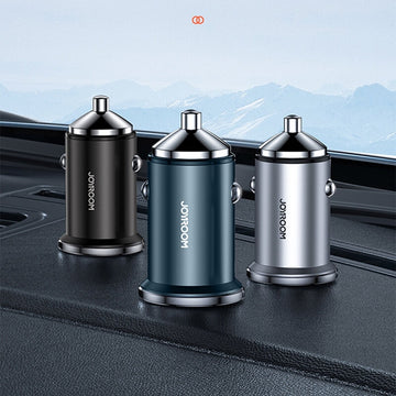 Incarcator Auto Joyroom C-A45, Mini, 20W, 1xUSB-C, 1xUSB-A, PD, QC 3.0, Ring-Pull - Negru