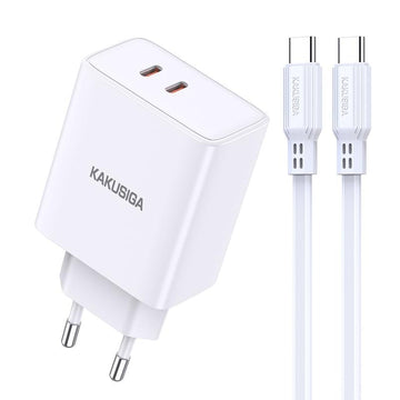 Incarcator Retea + Cablu USB-C Kaku KSC-923, 40W, 2xUSB-C, PD - Alb