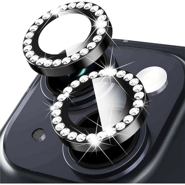 Folie Camera pentru iPhone 15 Plus, DIAMOND Lens - Negru