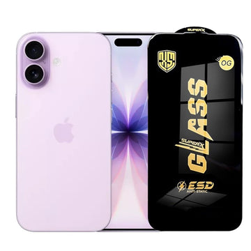 Folie Clear pentru iPhone 17, AntiStatic Glass, AntiDust - Rama neagra