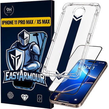 Folie Clear pentru iPhone 11 Pro Max, Xs Max, Full Glass - Transparent / Negru
