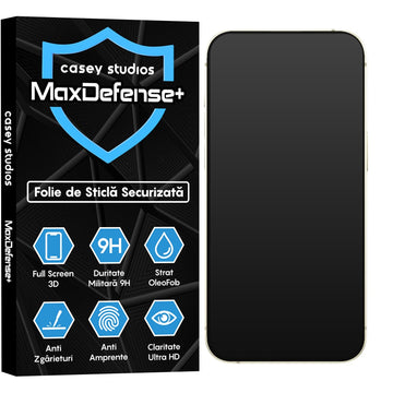 Folie Clear 99H AR pentru iPhone 15, Anti-Reflect Glass - Transparent / Negru