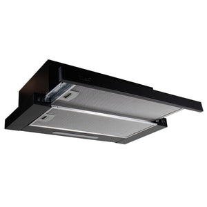 Hota motoare incastrabila inox negru Floria ZLN3680N, 95 W, 3 trepte