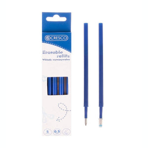 Rezerva pix cu stergere CRESCO 045004, 0.5mm, albastru, set 5 buc