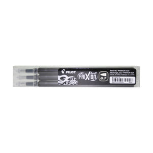 Rezerva roller Pilot Frixion BLS-FR7-B-S3, plastic, 0.7mm Fine, negru, set 3 buc