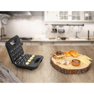 Sandwich maker 5 in 1 Zilan ZLN-3932, 800W, placi detasabile grill, triunghi, sandwich, vafe, nuci, antiaderente, negru/inox