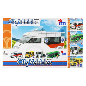 Set de constructie Alleblox City Vehicles, 4 vehicule, 211-255piese, 34x27x6cm, 6+