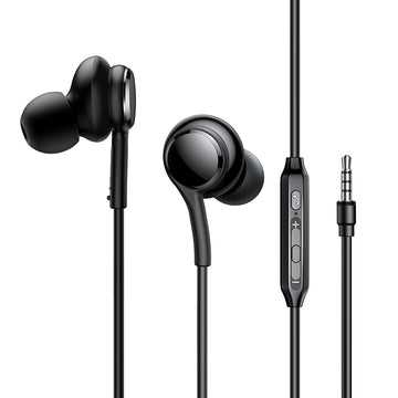 Casti cu Fir Joyroom JR-EW02, In Ear, 3.5mm, 1.2m, Mic & Volume Key, HiFi - Negru