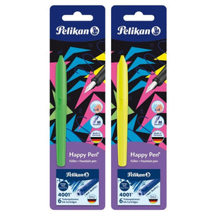 Stilou Pelikan Happy Pen 822343, varf M, alimentare rezerve, corp plastic , +6 rezerve