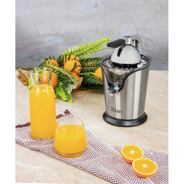 Storcator de citrice Zilan ZLN1765 – 500W, inox, 2 conuri, anti-picurare, maner aluminiu, antiderapant