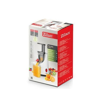 Storcator fructe si legume cu melc Zilan ZLN4014 – 200W, 58–65 RPM, 2 recipiente 600ml, functie Reverse, alb