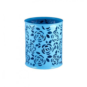 Suport instrumente de scris Office Cover, model flori, metal, diverse culori
