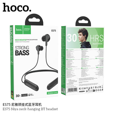 Casti Wireless Hoco ES75, Ear Buds, BT 5.4, 200mAh, Neck Holder, MultiFunction - Negru