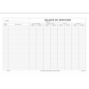 Tipizat - balanta verificare - A3, landscape, simplu