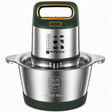 Tocator Electric Hoffmans HM-8847, 1800W, Bol Inox SUS304 3.5L, 4 Lame Tip S, Motor cu Cupru Pur, Auriu/Verde