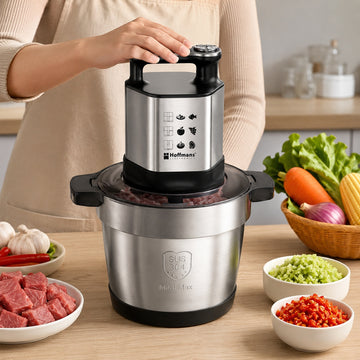 Tocator Electric Multifunctional 8.8L, 2000W, Hoffmans HM-8879, Inox, 4 Viteze, Pentru Carne si Legume