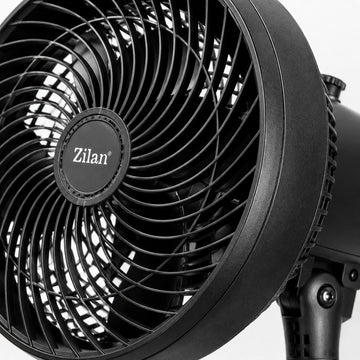 Ventilator aer cu picior Zilan ZLN2556, 65W, 3 trepte viteza, oscilatie, negru