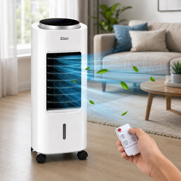 Ventilator racitor si purificator aer Zilan ZLN1314, 65W, rezervor 7L, timer, telecomanda, alb