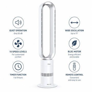 Ventilator turn fara palete Zilan ZLN2426, 22W, 10 trepte viteza, timer, telecomanda,