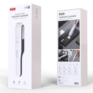 Aspirator Portabil XO CZ020, Auto/Casa, 5000mAh, Motor cu Perii, Capacitate 150ml, Filtru - Alb
