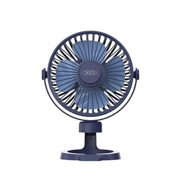 Cooler XO MF78, Mini Ventilator de Birou, Reincarcabil, 4 inch, 3 Viteze, 1200MAh - Albastru